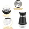 imageAccmor Salt and Pepper Shakers Set 4 oz Stainless Steel Salt Pepper Shaker Containers with Glass Bottom for Kitchen Cooking BBQ Bar Table RV CampBlack with Holder
