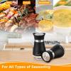 imageAccmor Salt and Pepper Shakers Set 4 oz Stainless Steel Salt Pepper Shaker Containers with Glass Bottom for Kitchen Cooking BBQ Bar Table RV CampBlack