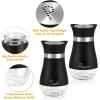 imageAccmor Salt and Pepper Shakers Set 4 oz Stainless Steel Salt Pepper Shaker Containers with Glass Bottom for Kitchen Cooking BBQ Bar Table RV CampBlack