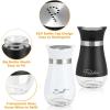 imageAccmor Salt and Pepper Shakers Set 4 oz Stainless Steel Salt Pepper Shaker Containers with Glass Bottom for Kitchen Cooking BBQ Bar Table RV CampBlackWhite