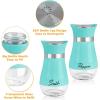 imageAccmor Salt and Pepper Shakers Set 4 oz Stainless Steel Salt Pepper Shaker Containers with Glass Bottom for Kitchen Cooking BBQ Bar Table RV CampBlue