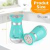imageAccmor Salt and Pepper Shakers Set 4 oz Stainless Steel Salt Pepper Shaker Containers with Glass Bottom for Kitchen Cooking BBQ Bar Table RV CampBlue
