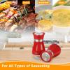 imageAccmor Salt and Pepper Shakers Set 4 oz Stainless Steel Salt Pepper Shaker Containers with Glass Bottom for Kitchen Cooking BBQ Bar Table RV CampRed