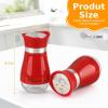 imageAccmor Salt and Pepper Shakers Set 4 oz Stainless Steel Salt Pepper Shaker Containers with Glass Bottom for Kitchen Cooking BBQ Bar Table RV CampRed