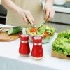 imageAccmor Salt and Pepper Shakers Set 4 oz Stainless Steel Salt Pepper Shaker Containers with Glass Bottom for Kitchen Cooking BBQ Bar Table RV CampRed