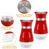 imageAccmor Salt and Pepper Shakers Set 4 oz Stainless Steel Salt Pepper Shaker Containers with Glass Bottom for Kitchen Cooking BBQ Bar Table RV CampRed