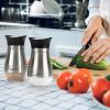 imageAccmor Salt and Pepper Shakers Set 4 oz Stainless Steel Salt Pepper Shaker Containers with Glass Bottom for Kitchen Cooking BBQ Bar Table RV CampSilver