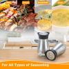 imageAccmor Salt and Pepper Shakers Set 4 oz Stainless Steel Salt Pepper Shaker Containers with Glass Bottom for Kitchen Cooking BBQ Bar Table RV CampSilver
