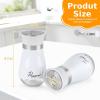 imageAccmor Salt and Pepper Shakers Set 4 oz Stainless Steel Salt Pepper Shaker Containers with Glass Bottom for Kitchen Cooking BBQ Bar Table RV CampWhite