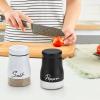 imageAccmor Salt and Pepper Shakers Set 5oz Stainless Steel Salt and Pepper Shakers Seasoning Container with Glass Bottom for Home Cooking Restaurants Bar BBQBlackWhite