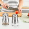 imageAccmor Salt and Pepper Shakers Set 5oz Stainless Steel Salt and Pepper Shakers Seasoning Container with Glass Bottom for Home Cooking Restaurants Bar BBQSilver