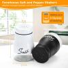 imageAccmor Salt and Pepper Shakers Set 5oz Stainless Steel Salt and Pepper Shakers Seasoning Container with Glass Bottom for Home Cooking Restaurants Bar BBQBlackWhite