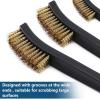 imageAccmor Scratch Brush Set DoubleEnded Gun Cleaning Brushes Tools 9 Packs All Purpose Steel Bristle Cleaner Kit Handy Wire Scrub for Cleaning Welding SlagPaintRustDirt9 Bronze