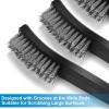 imageAccmor Scratch Brush Set DoubleEnded Gun Cleaning Brushes Tools 9 Packs All Purpose Steel Bristle Cleaner Kit Handy Wire Scrub for Cleaning Welding SlagPaintRustDirt9 Steel Gray