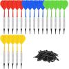 imageAccmor Soft Tip Darts Bar Dart Plastic Tip Darts Set Attach Extra 100 Black 2BA Replacement Tips Soft Tip Darts for ElectronicPlastic Dartboardsilver