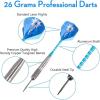 imageAccmor Steel Tip Darts Set 26G Professional Darts Metal Tip Darts with Aluminum Shafts Copper Tungsten Barrels Steel Tip Darts with CaseBlue