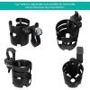 imageAccmor Stroller Cup Holder with Adjustable Strap 360 Degree Rotatable Universal Cup Holder for Uppababy Nuna Doona Stroller Drinks Holder for Wheelchair Walker RollatorClassic