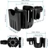 imageAccmor Stroller Cup Holder with Phone Holder Bike Cup Holder 2in1 Universal Cup Phone Drinks Holder for Stroller Walker Wheelchair BlackBlack