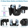 imageAccmor Stroller Cup Holder with Phone Holder Bike Cup Holder 2in1 Universal Cup Phone Drinks Holder for Stroller Walker Wheelchair BlackBlack Grey
