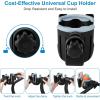imageAccmor Stroller Cup Holder with Phone Holder Bike Cup Holder 2in1 Universal Cup Phone Drinks Holder for Stroller Walker Wheelchair BlackBlack Grey