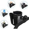 imageAccmor Stroller Cup Holder with Phone Keys Holder 3in1 Universal Cup Holder Drinks Bottle Holder for Stroller Bike Wheelchair Walker ScooterBlack Grey