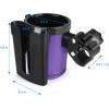 imageAccmor Stroller Cup Holder with Phone Keys Holder 3in1 Universal Cup Holder Drinks Bottle Holder for Stroller Bike Wheelchair Walker ScooterBlack Purple