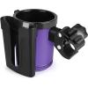 imageAccmor Stroller Cup Holder with Phone Keys Holder 3in1 Universal Cup Holder Drinks Bottle Holder for Stroller Bike Wheelchair Walker ScooterBlack Purple