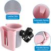 imageAccmor Stroller Cup Holder with Phone Keys Holder 3in1 Universal Cup Holder Drinks Bottle Holder for Stroller Bike Wheelchair Walker ScooterGrey Pink