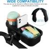 imageAccmor Stroller Cup Holder with Tray Universal Cup Holder Bike Bottle Holder 360 Rotatable Large Caliber Drinks Holder for Stroller Bike Wheelchair WalkerTray3 in1Black