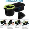 imageAccmor Stroller Cup Holder with Tray Universal Cup Holder Bike Bottle Holder 360 Rotatable Large Caliber Drinks Holder for Stroller Bike Wheelchair WalkerTray2 in1Green