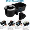 imageAccmor Stroller Cup Holder with Tray Universal Cup Holder Bike Bottle Holder 360 Rotatable Large Caliber Drinks Holder for Stroller Bike Wheelchair WalkerTray3 in1Grey
