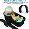 imageAccmor Stroller Cup Holder with Tray Universal Cup Holder Bike Bottle Holder 360 Rotatable Large Caliber Drinks Holder for Stroller Bike Wheelchair WalkerTray2 in1Grey