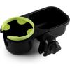 imageAccmor Stroller Cup Holder with Tray Universal Cup Holder Bike Bottle Holder 360 Rotatable Large Caliber Drinks Holder for Stroller Bike Wheelchair WalkerTray2 in1Green