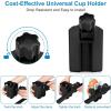 imageAccmor Stroller Cup Holder with Tray Universal Cup Holder Bike Bottle Holder 360 Rotatable Large Caliber Drinks Holder for Stroller Bike Wheelchair WalkerCup Phone Holder BBlack