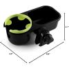 imageAccmor Stroller Cup Holder with Tray Universal Cup Holder Bike Bottle Holder 360 Rotatable Large Caliber Drinks Holder for Stroller Bike Wheelchair WalkerTray2 in1Green