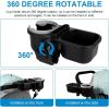 imageAccmor Stroller Cup Holder with Tray Universal Cup Holder Bike Bottle Holder 360 Rotatable Large Caliber Drinks Holder for Stroller Bike Wheelchair WalkerTray3 in1Grey