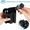 imageAccmor Stroller Cup Holder with Tray Universal Cup Holder Bike Bottle Holder 360 Rotatable Large Caliber Drinks Holder for Stroller Bike Wheelchair WalkerCup Phone Holder BBlack