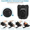 imageAccmor Stroller Cup Holder with Tray Universal Cup Holder Bike Bottle Holder 360 Rotatable Large Caliber Drinks Holder for Stroller Bike Wheelchair WalkerCup Phone HolderBlack