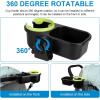 imageAccmor Stroller Cup Holder with Tray Universal Cup Holder Bike Bottle Holder 360 Rotatable Large Caliber Drinks Holder for Stroller Bike Wheelchair WalkerTray2 in1Green
