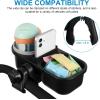 imageAccmor Stroller Cup Holder with Tray Universal Cup Holder Bike Bottle Holder 360 Rotatable Large Caliber Drinks Holder for Stroller Bike Wheelchair WalkerTray3 in1Grey