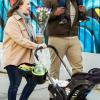 imageAccmor Stroller Cup Holder with Tray Universal Cup Holder Bike Bottle Holder 360 Rotatable Large Caliber Drinks Holder for Stroller Bike Wheelchair WalkerTray2 in1Green