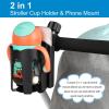 imageAccmor Stroller Cup Holder with Tray Universal Cup Holder Bike Bottle Holder 360 Rotatable Large Caliber Drinks Holder for Stroller Bike Wheelchair WalkerCup Phone Holder BBlack