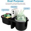 imageAccmor Stroller Cup Holder with Tray Universal Cup Holder Bike Bottle Holder 360 Rotatable Large Caliber Drinks Holder for Stroller Bike Wheelchair WalkerTray3 in1Grey