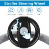 imageAccmor Stroller Steering Wheel Toy Pretend Driving Simulated Steering Wheel for Baby Stroller Shopping Carts Universal Detachable Funny Stroller Shopping Carts Toy Attachment AccessoriesBlack