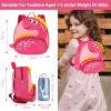 imageAccmor Toddler Backpack Harness with Safety Leash Cute Dinosaur Harnesses with Kids Anti Lost Wrist Link Mini Child Schoolbag with Wristband Tether Strap and Protection Leashes for Baby boys BlackPink Dinosaur