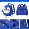 imageAccmor Toddler Backpack Harness with Safety Leash Cute Dinosaur Harnesses with Kids Anti Lost Wrist Link Mini Child Schoolbag with Wristband Tether Strap and Protection Leashes for Baby boys BlackBlue Penguin