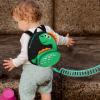 imageAccmor Toddler Backpack Harness with Safety Leash Cute Dinosaur Harnesses with Kids Anti Lost Wrist Link Mini Child Schoolbag with Wristband Tether Strap and Protection Leashes for Baby boys BlackBlackGreen Dinosaur  Green Link