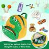 imageAccmor Toddler Backpack Harness with Safety Leash Cute Dinosaur Harnesses with Kids Anti Lost Wrist Link Mini Child Schoolbag with Wristband Tether Strap and Protection Leashes for Baby boys BlackYellowGreen Dinosaur
