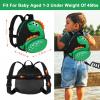 imageAccmor Toddler Backpack Harness with Safety Leash Cute Dinosaur Harnesses with Kids Anti Lost Wrist Link Mini Child Schoolbag with Wristband Tether Strap and Protection Leashes for Baby boys BlackBlackGreen Dinosaur  Black Link