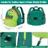 imageAccmor Toddler Backpack Harness with Safety Leash Cute Dinosaur Harnesses with Kids Anti Lost Wrist Link Mini Child Schoolbag with Wristband Tether Strap and Protection Leashes for Baby boys BlackAquamarineLightgreen Dinosaur
